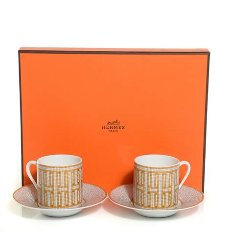 hermes cups and plates|Hermes cup and saucer set.